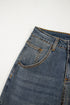 High Rise Exposed Seam Wide Leg Denim Jeans